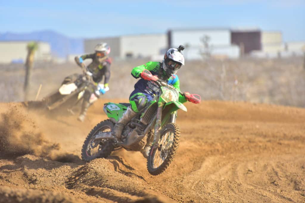 Clay Hengeveld riding his KX250 at the 2020 Adelanto NGPC