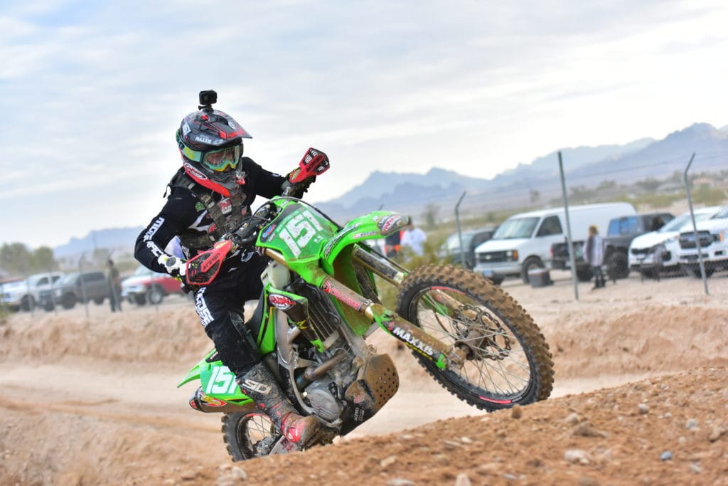 clay hengeveld on his kx250x at the 2020 havasu ngpc