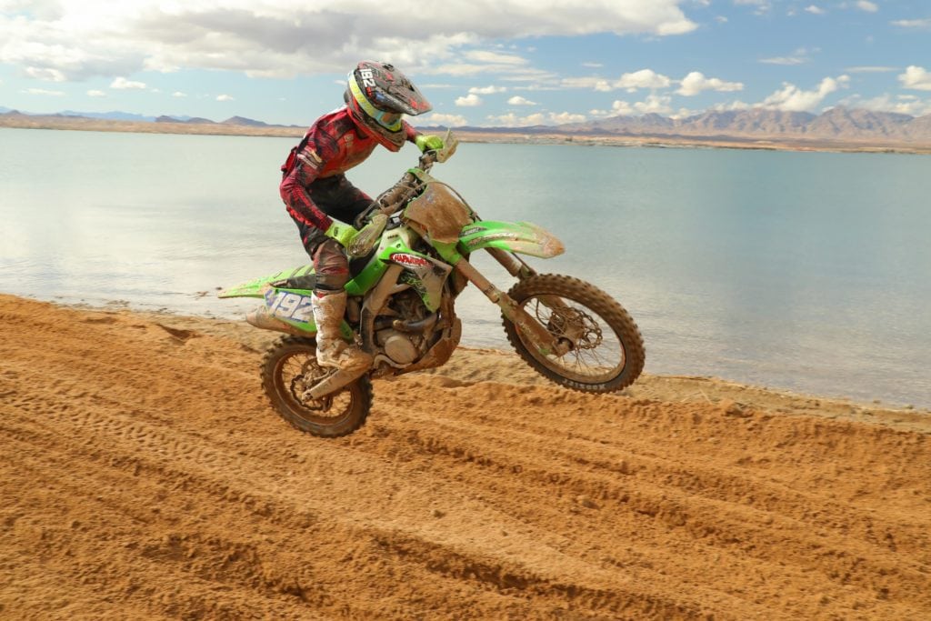 jp alvarez riding his kx250x at the 2021 havasu worcs race