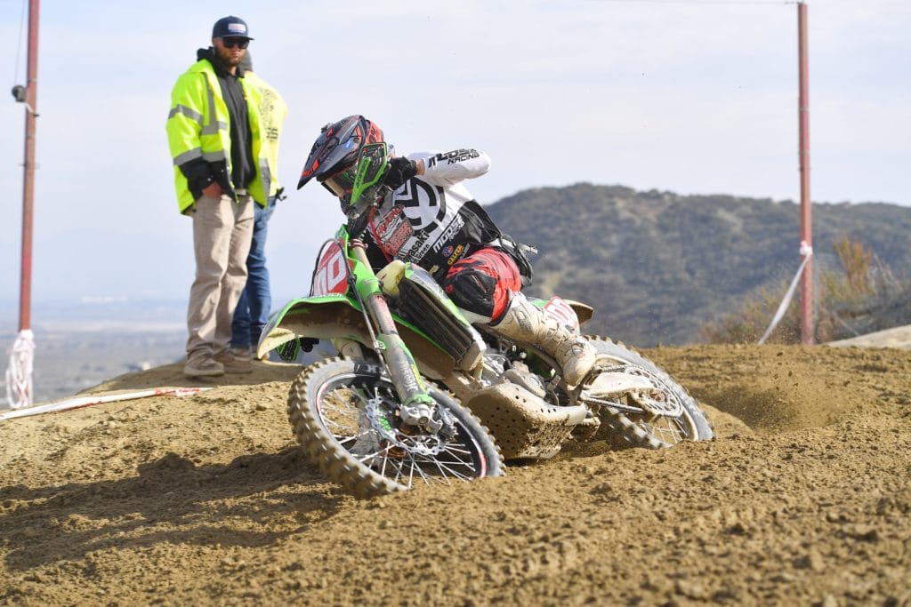 zach bell riding his kx450x at the 2021 glen helen ngpc