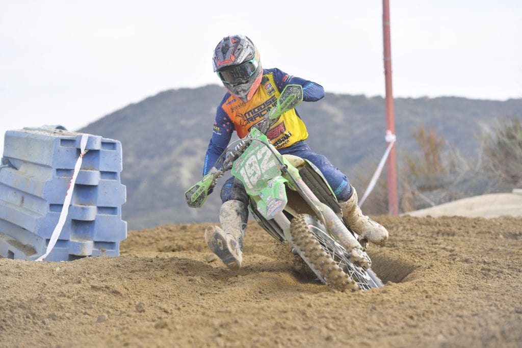 jp alvarez riding his kx250x at the 2021 glen helen ngpc