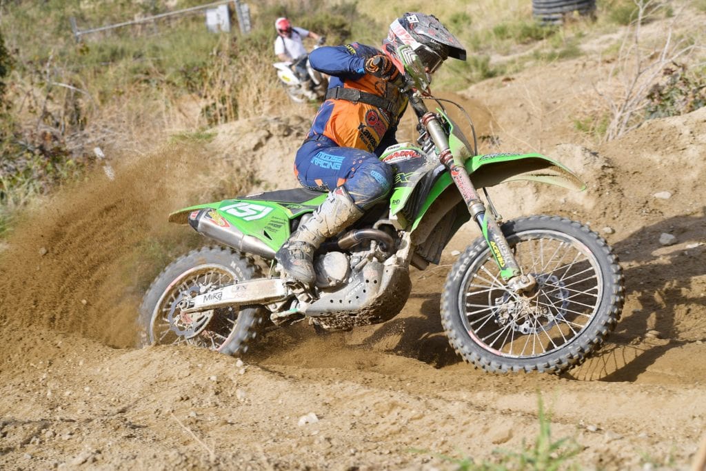 clay hengeveld riding his kx250x at the 2021 glen helen ngpc