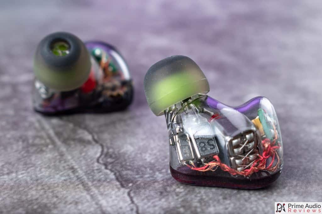 S8F internals showing customized balanced armature driver and wiring