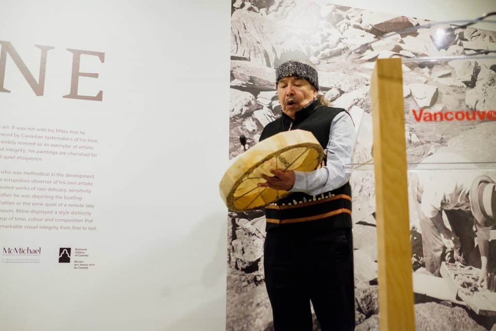 Ayumi Goto and Peter Morin: how do you carry the land? Chief Bill Williams, Community Opening, July13, 2018 Photo: Pardeep Singh, Vancouver Art Gallery