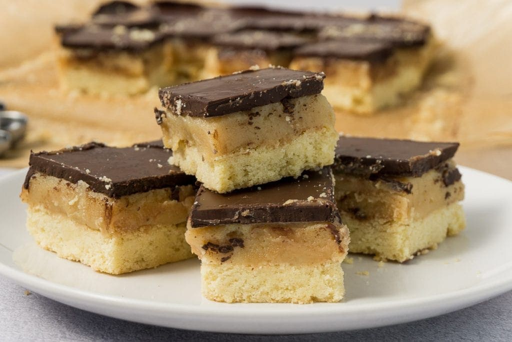 Plate of Millionaires Shortbread Recipe made