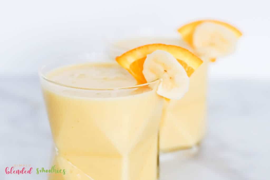 smoothie made with bananas and orange juice