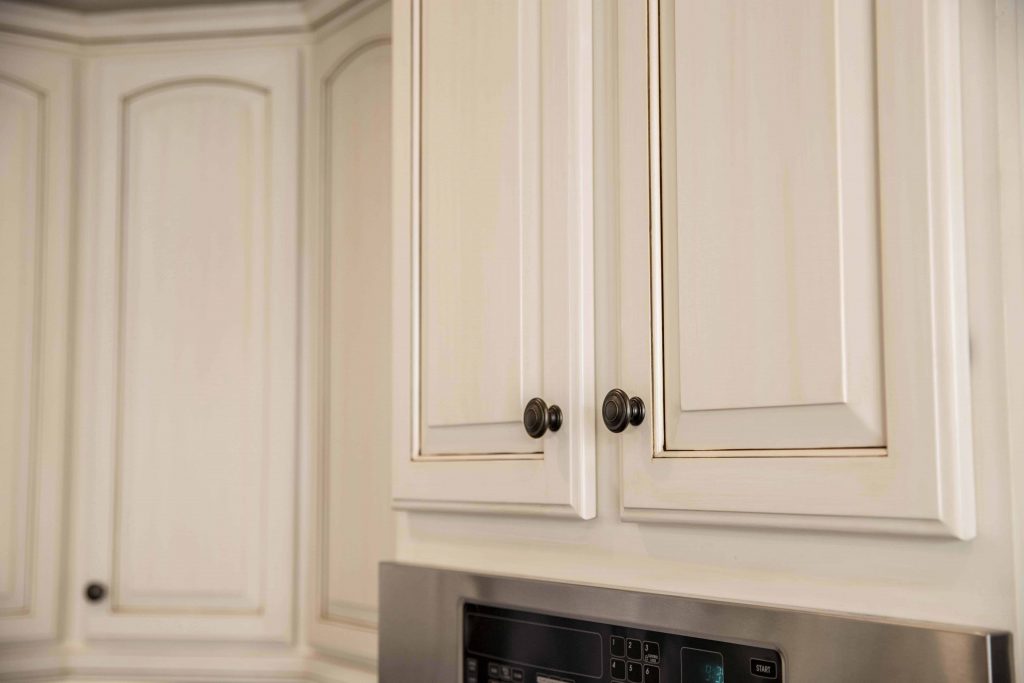 maple cabinet refinishing close-up image