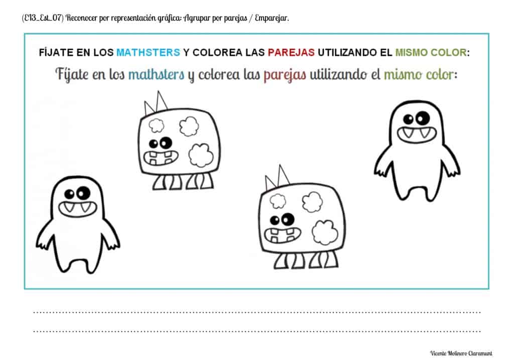 Reconocer por representaci贸n gr谩fica: Agrupar por Parejas