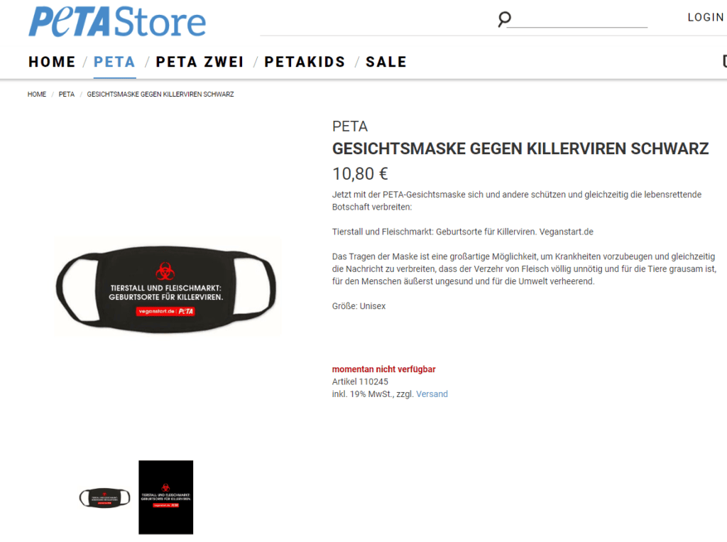 Produktscreenshot Abgerufen Petastore 07.04.2020