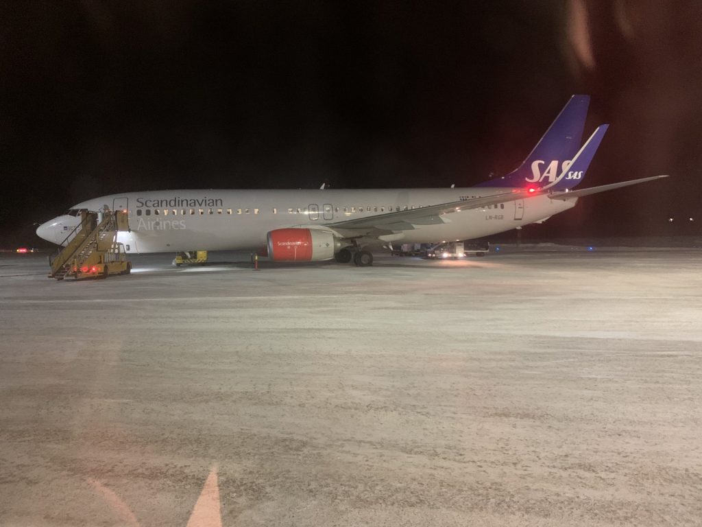 SAS Flug mit Nordlichtern von Spitzbergen nach Oslo SAS Flug mit Nordlichtern von Spitzbergen nach Oslo
