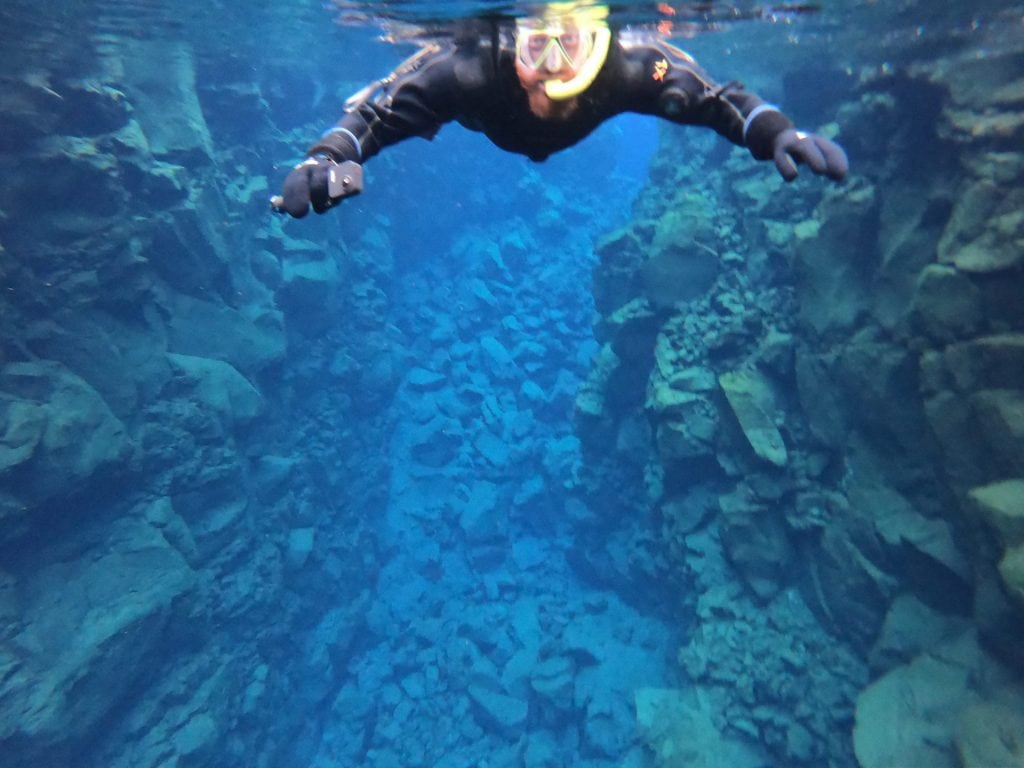 Schnorcheln in der Silfra Spalte Schnorcheln in der Silfra Spalte