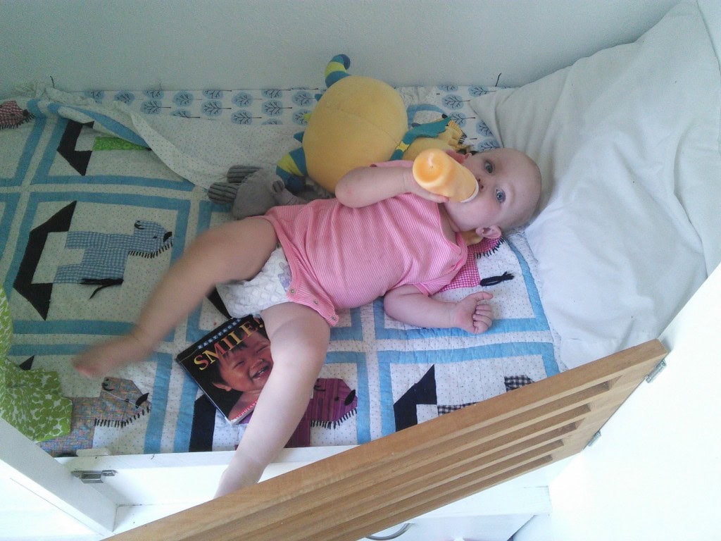 When she was done, she came out, said 'milk', I got her some milk and she walked back to her room and crawled into her bed for her afternoon nap. It baffels me that she is this good, I wait and wait for it to end and fear Mr. T will make up for things being too easy... but man, she is freaking cute!