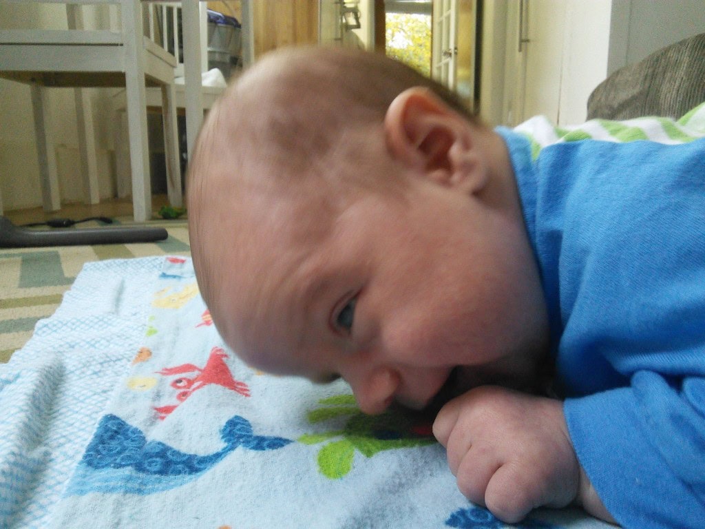 Little man loves his tummy time but its HARD work!