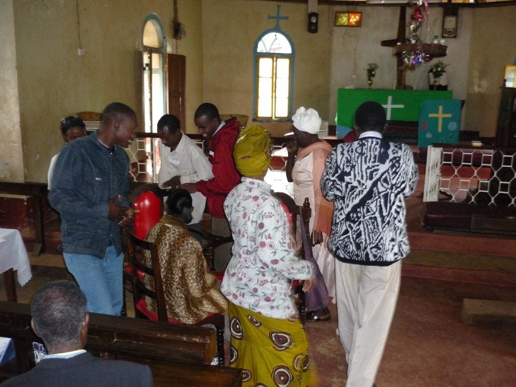 Tanzanian Sunday School teachers practice new methods of engaging kids