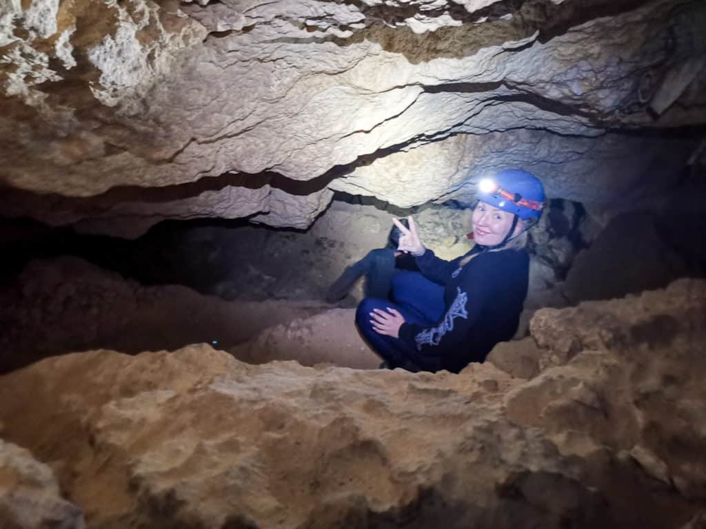 Going down 25m into Kelly Hill caves