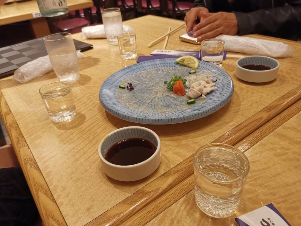 Plate of Fugu, Japan's deadly delicacy