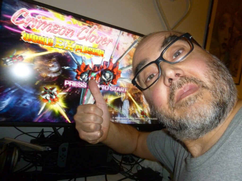 Robomatix 1999 devant l'écran d'accueil de Crimzon Clover