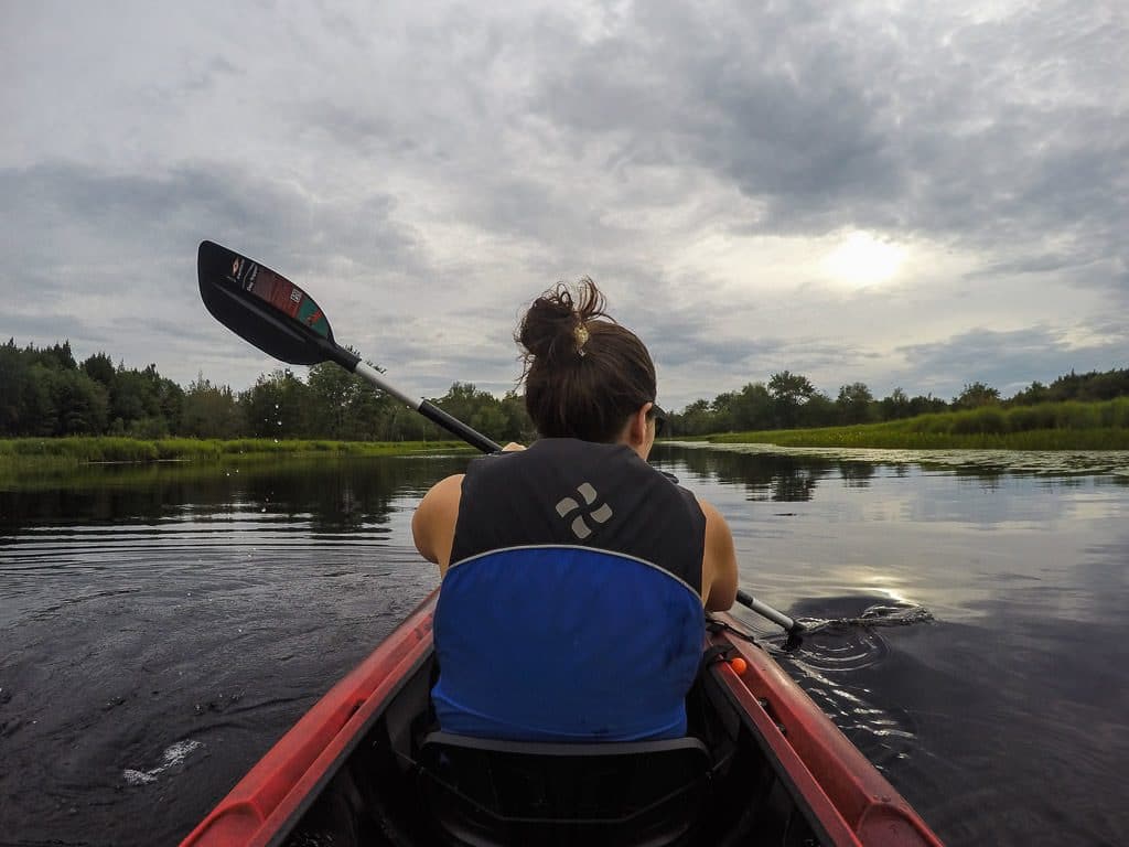 Brooke Kayaking in the still waters of kejimkujik national park