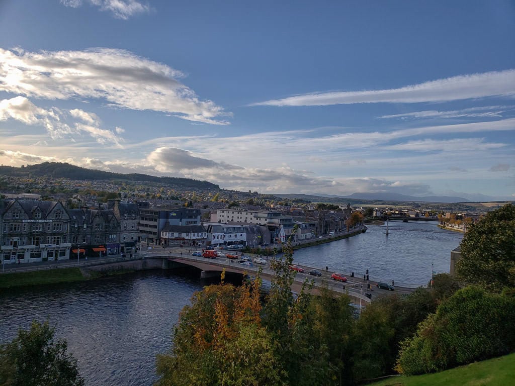 city and river views of inverness scotland from inverness castle