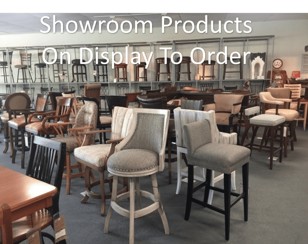 showroom products at furniture store in raleigh