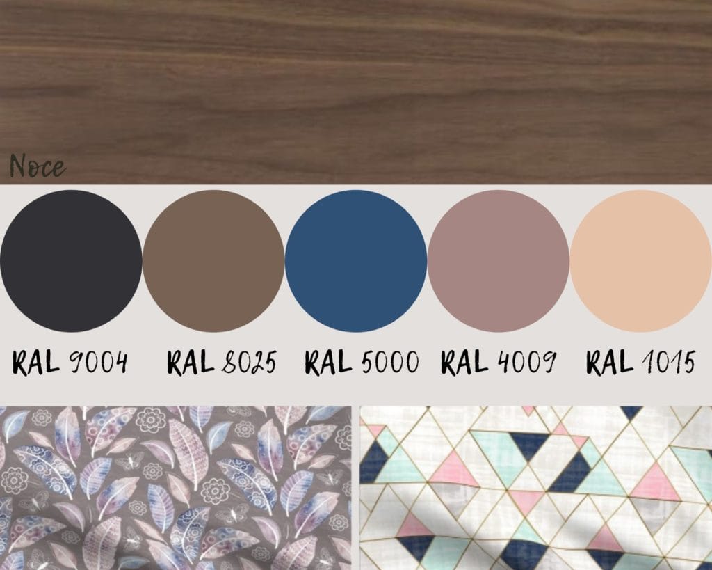 schemi di colore con il noce