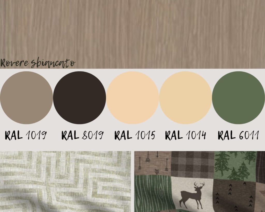 rovere sbiancato e verde