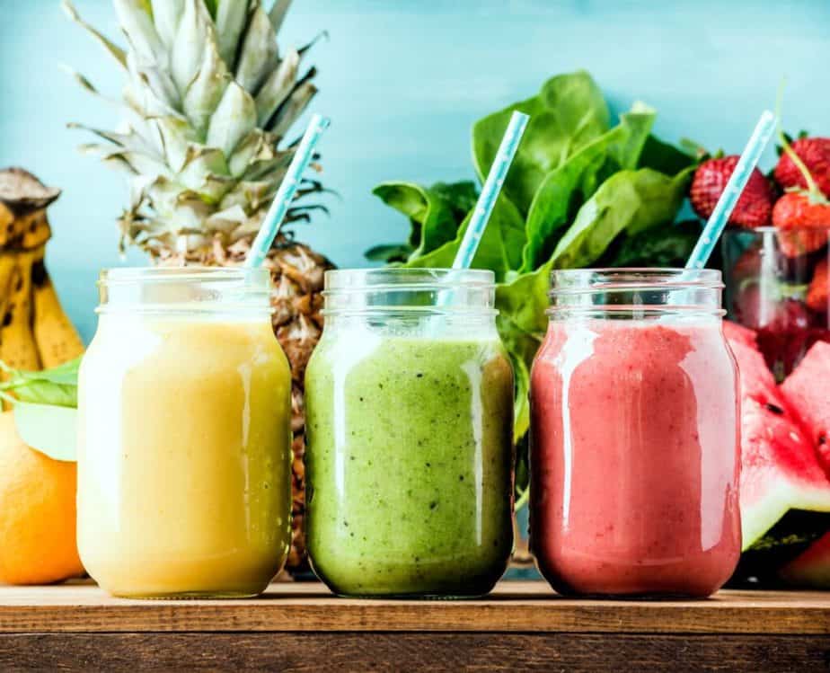 A different kinds of smoothies
