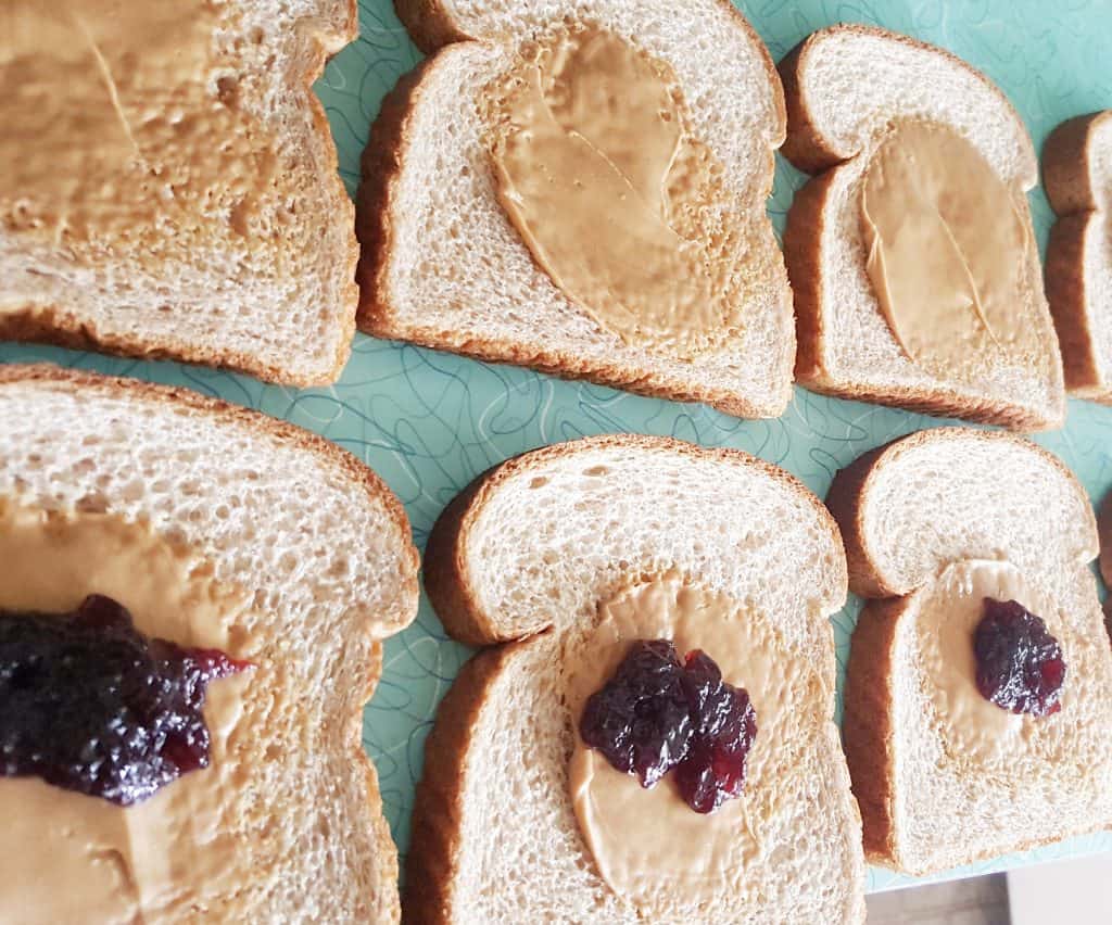 set up to make homemade uncrustables
