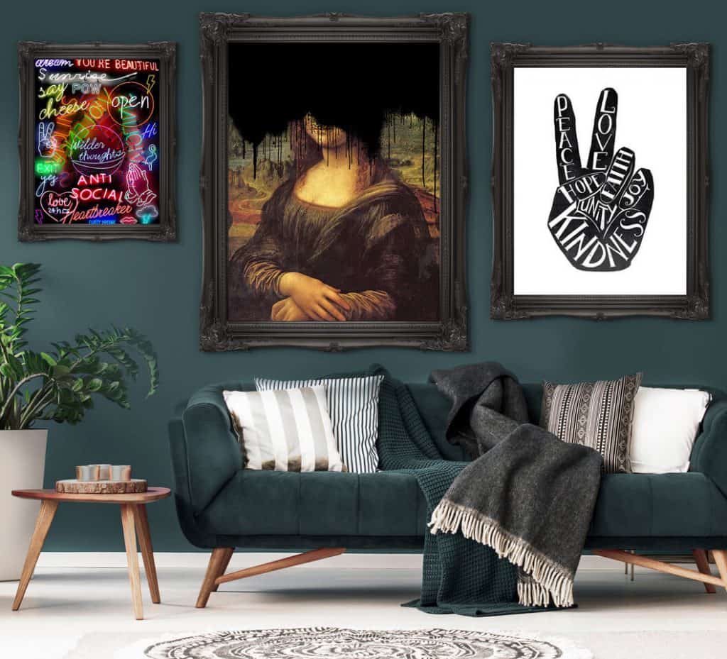 Drippy Mona Lisa Black Graffiti Print from Ink & Drop