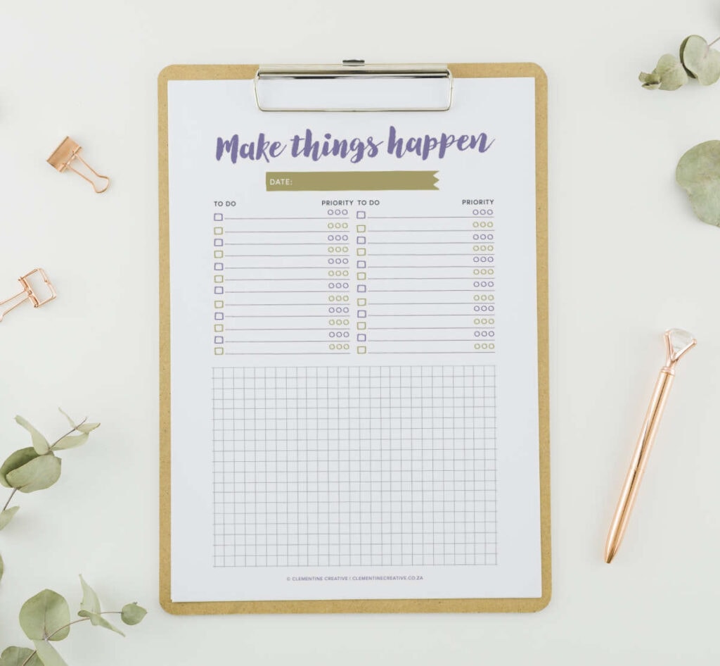Cute Free Printable To Do List With Space For Doodles