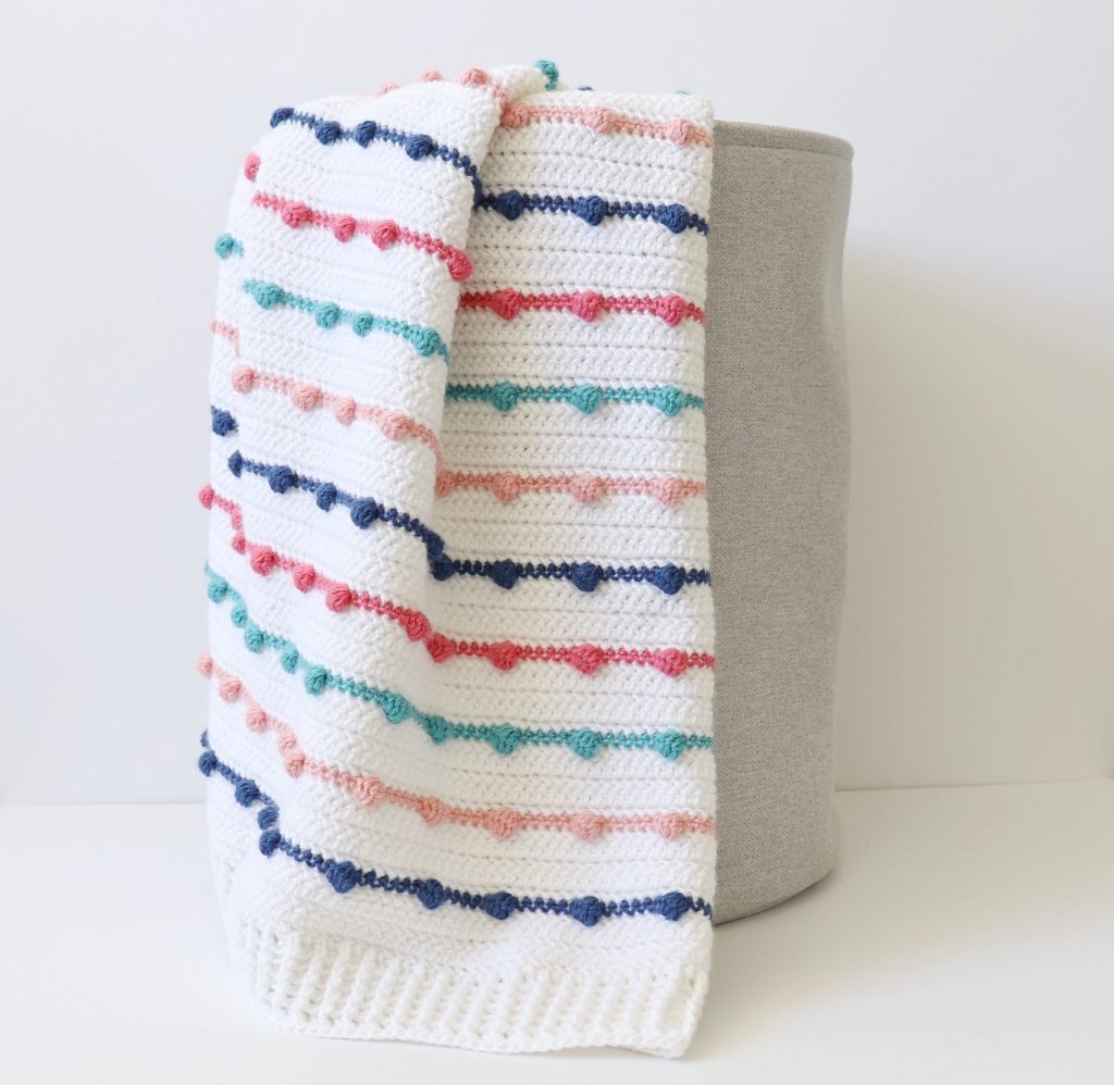 Crochet Bobble Lines Baby Blanket