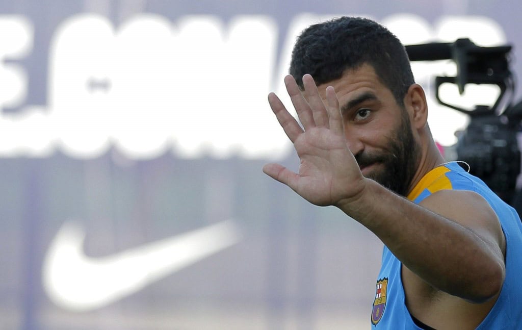 Arda Turan may be saying his goodbyes to the Camp Nou after only a season with the club as Barcelona look to balance their books. (Picture Courtesy - AFP/Getty Images)