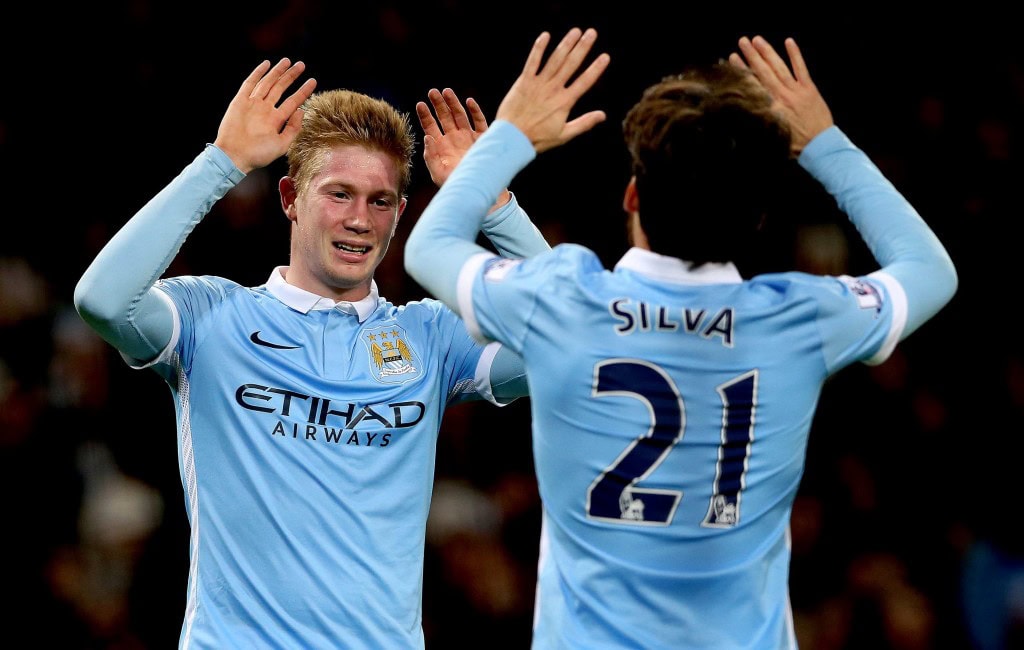 The duo of David Silva and Kevin De Bruyne at the centre of the park is likely to provide the creative outlet to Manchester City. (Picture Courtesy - AFP/Getty Images)