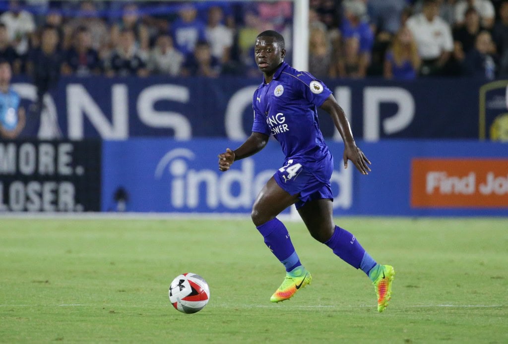 CARSON, CA - JULY 30: Nampalys Mendy #24 of Leicester City in action against Paris Saint-Germain during the 2016 International Champions Cup at StubHub Center on July 30, 2016 in Carson, California. (Photo by Jeff Gross/Getty Images)