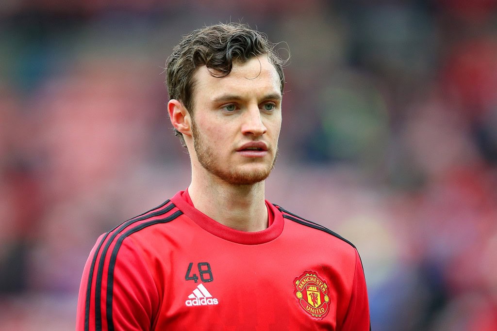 Will Keane of Manchester United is seen during the warm up prior to the Barclays Premier League match between Sunderland and Manchester United at the Stadium of Light on February 13, 2016 in Sunderland, England. (Photo by Ian MacNicol/Getty Images)