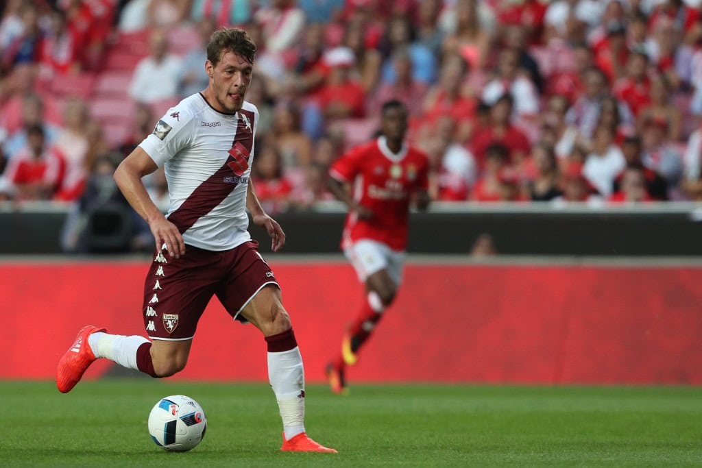 LISBON, PORTUGAL - JULY 27: Torino's forward Andrea Belotti during the match between SL Benfica and Torino for the Eusebio Cup at Estadio da Luz on July 27, 2016 in Lisbon, Portugal. (Photo by Carlos Rodrigues/Getty Images)