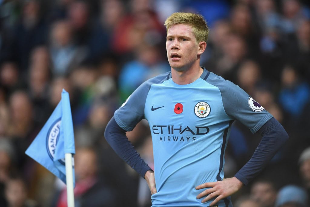 MANCHESTER, ENGLAND - NOVEMBER 05: Kevin De Bruyne of Manchester City looks on during the Premier League match between Manchester City and Middlesbrough at Etihad Stadium on November 5, 2016 in Manchester, England. (Photo by Laurence Griffiths/Getty Images)
