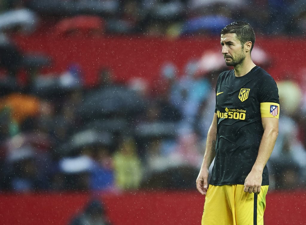 SEVILLE, SPAIN - OCTOBER 23: Gabi Fernandez of Club Atletico de Madrid looks on during the match between Sevilla FC vs Club Atletico de Madrid as part of La Liga at Estadio Ramon Sanchez Pizjuanon October 23, 2016 in Seville, Spain. (Photo by Aitor Alcalde/Getty Images)