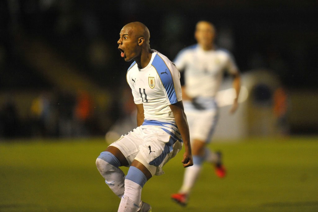Nicolas De La Cruz has been making waves in Uruguay, and now Barcelona are monitoring the youngster. (Photo courtesy - Juan Cevallos/AFP/Getty Images)