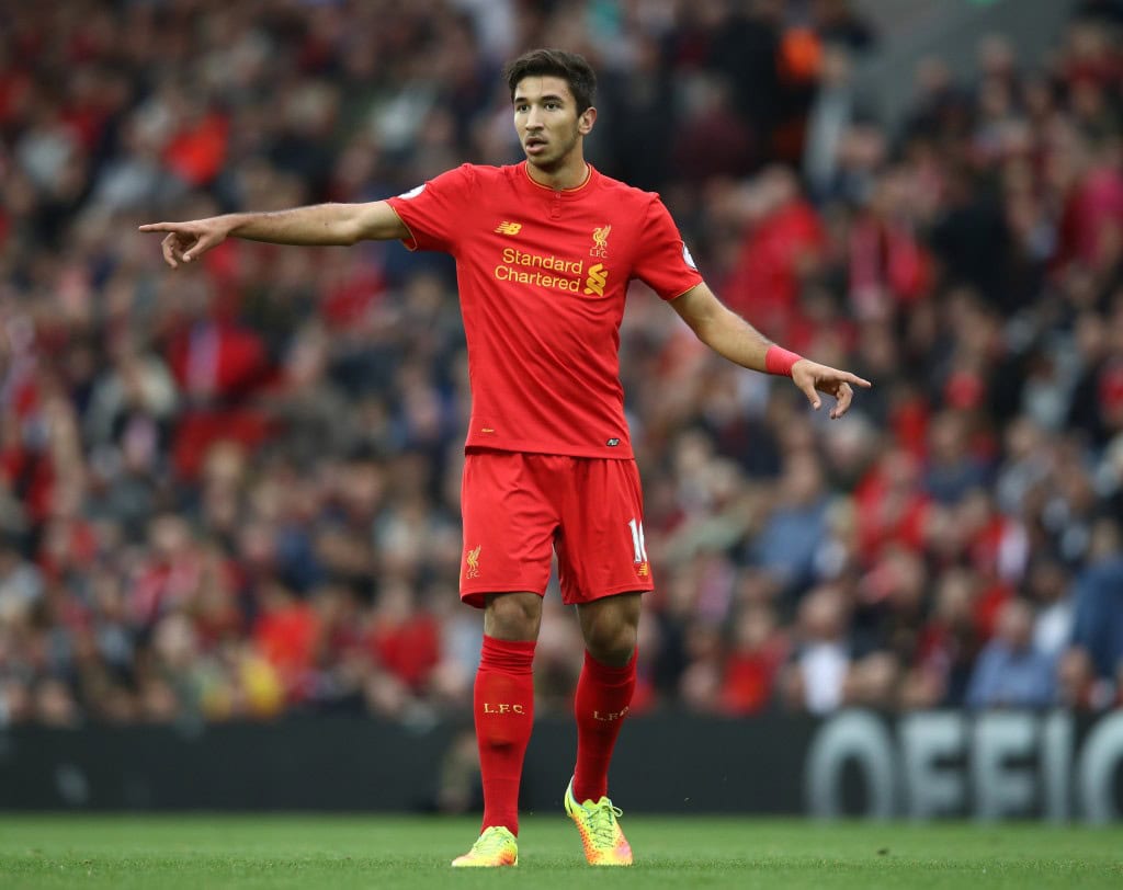 LIVERPOOL, ENGLAND - SEPTEMBER 24: Marko Grujic of Liverpool signals during the Premier League match between Liverpool and Hull City at Anfield on September 24, 2016 in Liverpool, England. (Photo by Julian Finney/Getty Images)