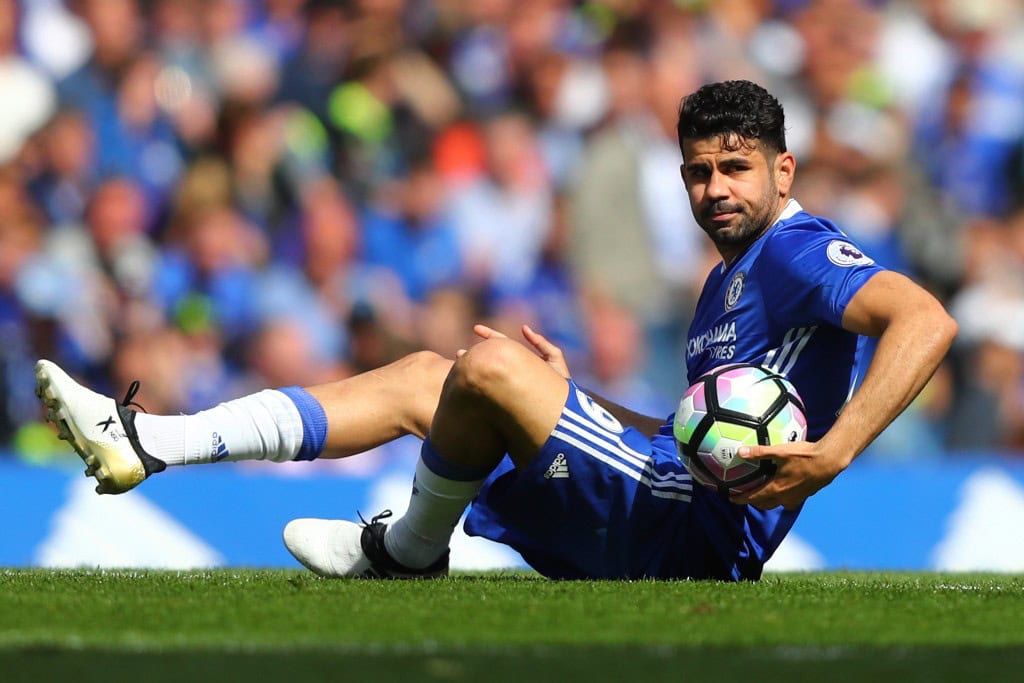 LONDON, ENGLAND - MAY 21: Diego Costa of Chelsea reacts during the Premier League match between Chelsea and Sunderland at Stamford Bridge on May 21, 2017 in London, England. (Photo by Clive Rose/Getty Images)