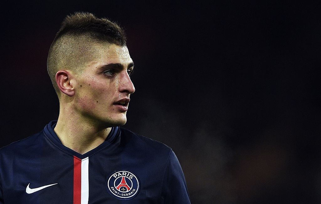 Paris Saint-Germain's Italian midfielder Marco Verratti looks on during the French L1 football match between Paris Saint-Germain (PSG) and Rennes (SR) at the Parc des Princes stadium in Paris on January 30, 2015. AFP PHOTO / FRANCK FIFE (Photo credit should read FRANCK FIFE/AFP/Getty Images)