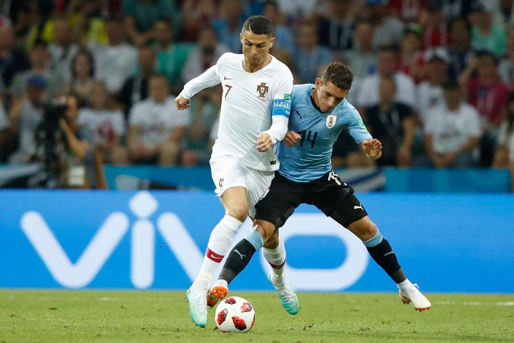 Lucas Torreira played a vital role in Uruguay's run to the quarterfinals of the World Cup. (Photo courtesy: AFP/Getty)