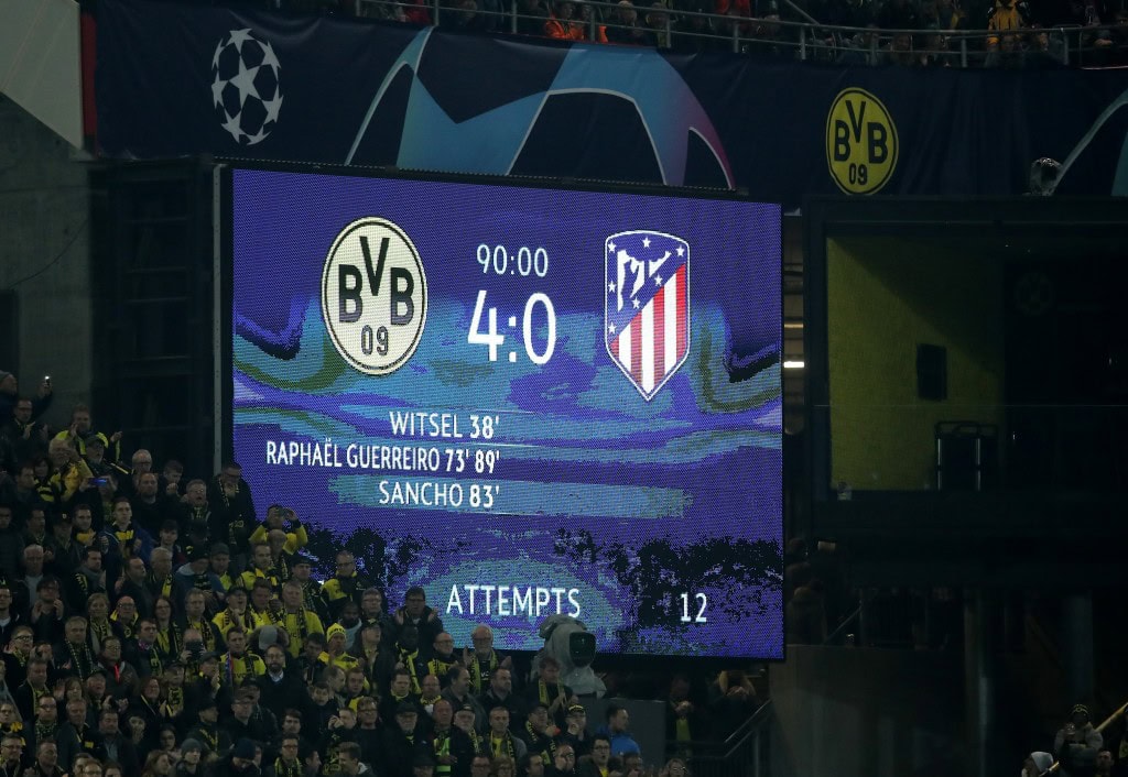 Borussia Dortmund are coming on the back of a midweek desturction of Atletico Madrid. (Photo by Christof Koepsel/Bongarts/Getty Images)