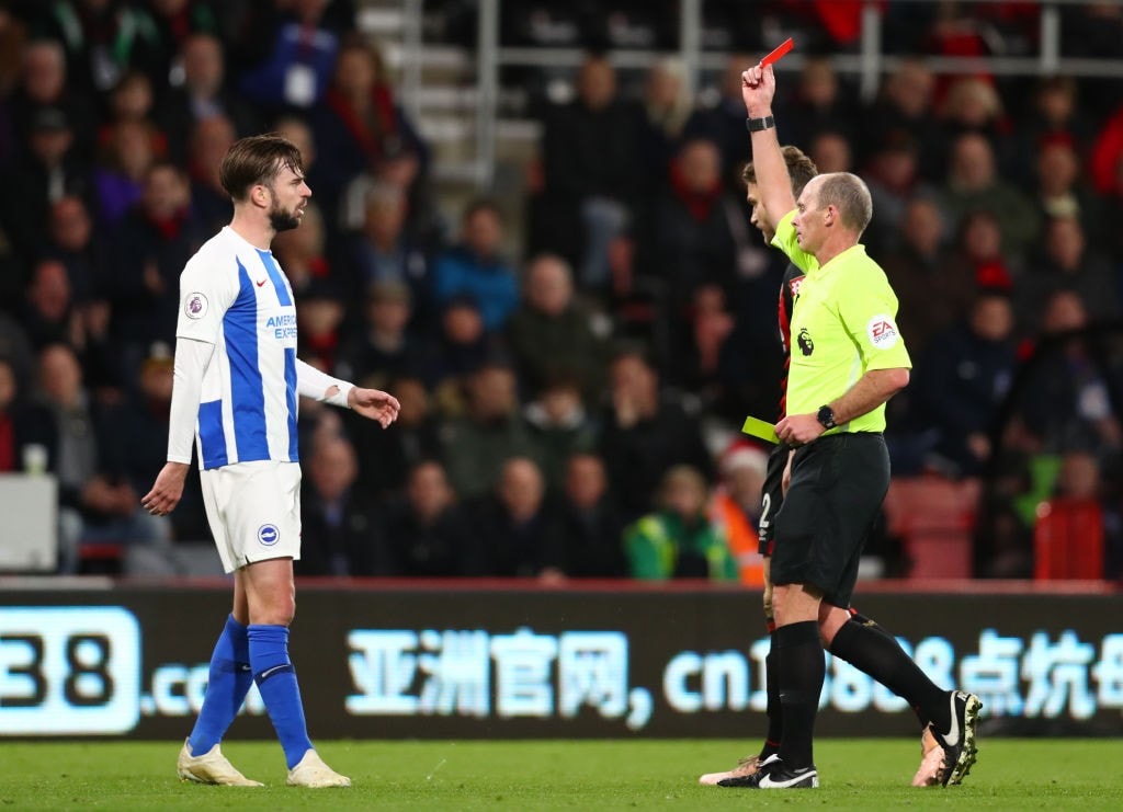 Lewis Dunk will miss the Arsenal game after his red card last weekend. (Photo courtesy: AFP/Getty)