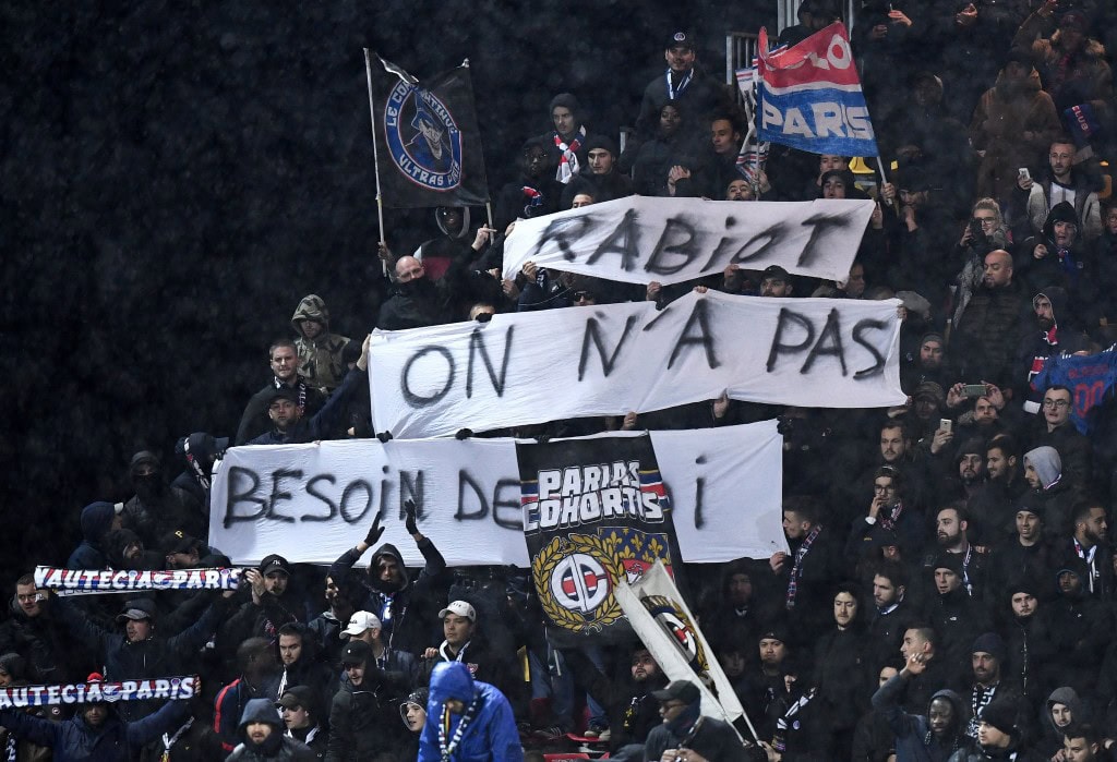 "Rabiot, we don't need you" - Rabiot has become the pantomime villain at PSG. (Picture Courtesy - AFP/Getty Images)