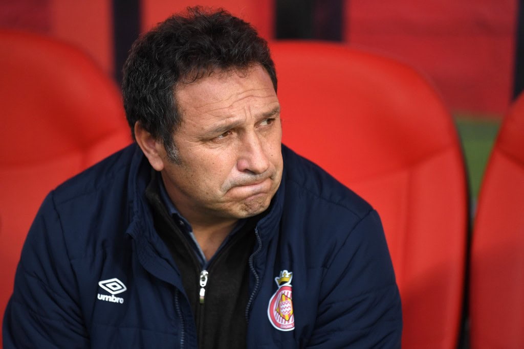 The look of concern has become a staple at Girona lately. (Photo by David Ramos/Getty Images)