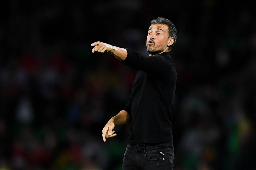 SEVILLE, SPAIN - OCTOBER 15: Luis Enrique, manager of Spain looks on during the UEFA Nations League A group Four match between Spain and England at Estadio Benito Villamarin on October 15, 2018 in Seville, Spain. (Photo by David Ramos/Getty Images)