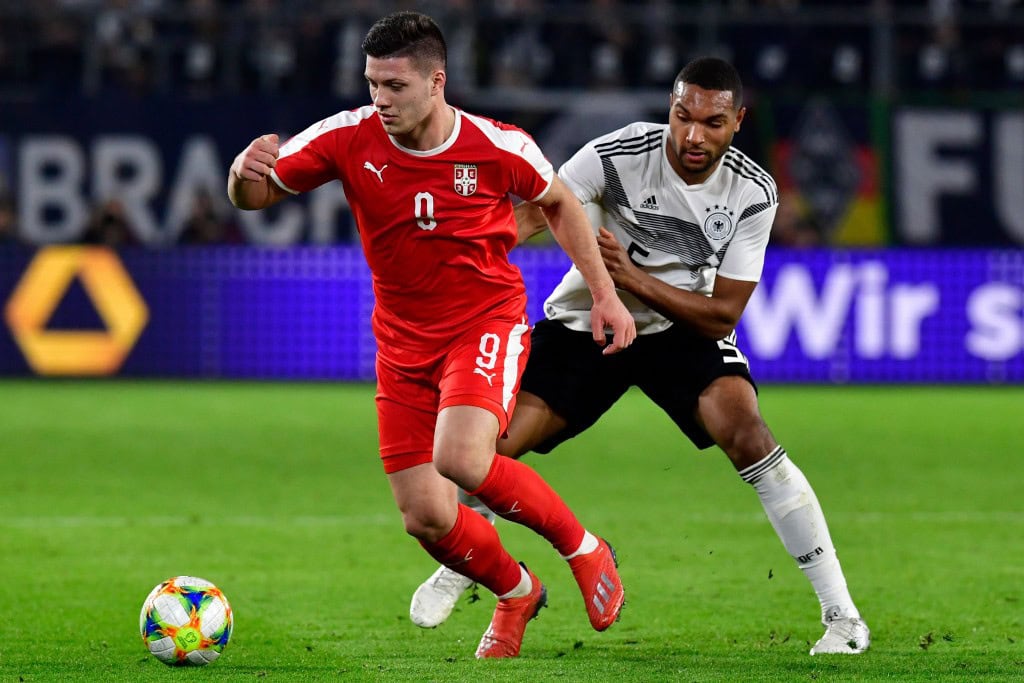 The man in form, Luka Jovic. (Photo by Tobias Schwarz/AFP/Getty Images)