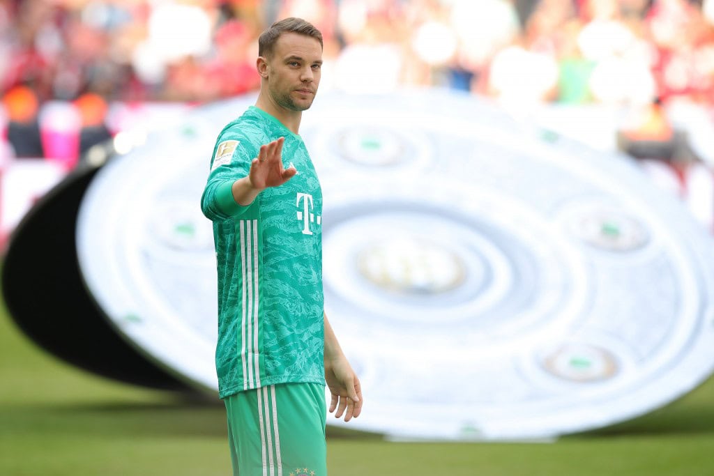 MUNICH, GERMANY - MAY 18: Manuel Neuer of Bayern Muenchen looks on after the Bundesliga match between FC Bayern Muenchen and Eintracht Frankfurt at Allianz Arena on May 18, 2019 in Munich, Germany. (Photo by Alexander Hassenstein/Bongarts/Getty Images)